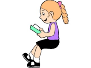 Sticker Custom Preview Image #050431 Education Schools Cartoons Girl Reading