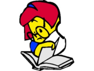 Sticker Custom Preview Image #050432 Education Schools Cartoons Girl Studying1