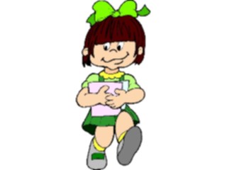 Sticker Custom Preview Image #050434 Education Schools Cartoons Girl Walking