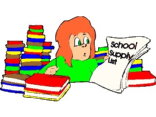 Sticker Custom Preview Image #050436 Education Schools Cartoons Girlwith Supply List