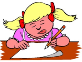 Sticker Custom Preview Image #050437 Education Schools Cartoons Girl Writing