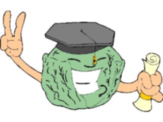 Sticker Custom Preview Image #050480 Education Schools Cartoons Graduate Cabbage Head