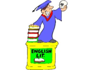 Sticker Custom Preview Image #050489 Education Schools Cartoons Graduate English Lit