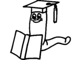 Sticker Custom Preview Image #050510 Education Schools Cartoons Graduate Worm