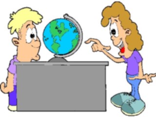 Sticker Custom Preview Image #050538 Education Schools Cartoons Lookingat Globe