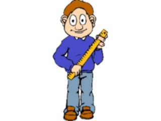 Sticker Custom Preview Image #050544 Education Schools Cartoons Manwith Ruler