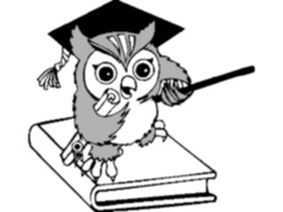 Sticker Custom Preview Image #050575 Education Schools Cartoons Owlwith Book Diploma