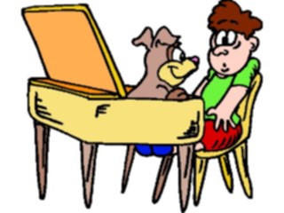 Sticker Custom Preview Image #050657 Education Schools Cartoons Puppyin Desk