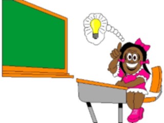 Sticker Custom Preview Image #050707 Education Schools Cartoons Schoolgirlwith Idea