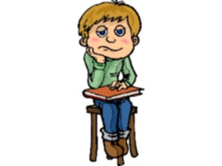 Sticker Custom Preview Image #050754 Education Schools Cartoons Student Bored