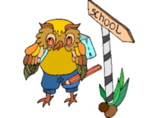 Sticker Custom Preview Image #050766 Education Schools Cartoons Student Owl