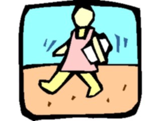 Sticker Custom Preview Image #050770 Education Schools Cartoons Student Walking