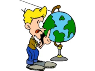 Sticker Custom Preview Image #050771 Education Schools Cartoons Studentwith Globe