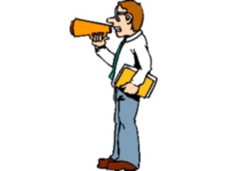 Sticker Custom Preview Image #050819 Education Schools Cartoons Teacherwith Megaphone