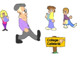 Sticker Custom Preview Image #050834 Education Schools Cartoons Walkingto Cafeteria