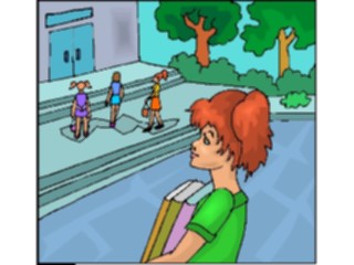 Sticker Custom Preview Image #050836 Education Schools Cartoons Walkingto School2