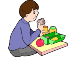 Sticker Custom Preview Image #050856 Education Schools Classroom Activities Boy Eating Lunch