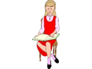 Sticker Custom Preview Image #050939 Education Schools Classroom Activities Girl Reading4