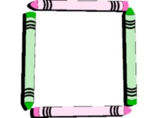 Sticker Custom Preview Image #051780 Education Schools School Supplies Crayon Frame