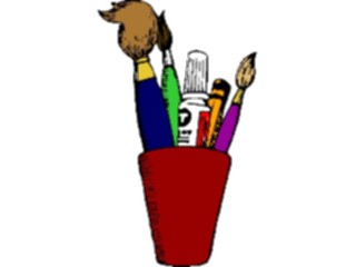 Sticker Custom Preview Image #051878 Education Schools School Supplies Paintbrushes2