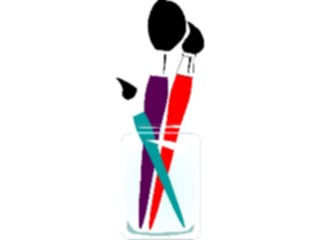 Sticker Custom Preview Image #051879 Education Schools School Supplies Paintbrushes3