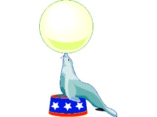Sticker Custom Preview Image #053472 Entertainment Circus Carnival Circus Seal Ball