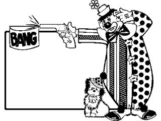 Sticker Custom Preview Image #053592 Entertainment Circus Carnival Clown Dog Gun Border
