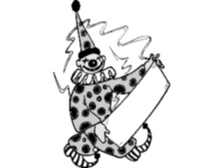 Sticker Custom Preview Image #053616 Entertainment Circus Carnival Clown Holding Banner2