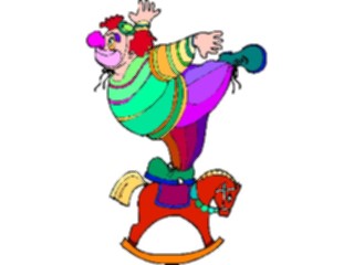 Sticker Custom Preview Image #053643 Entertainment Circus Carnival Clownon Rocking Horse