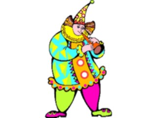 Sticker Custom Preview Image #053652 Entertainment Circus Carnival Clown Playing Horn
