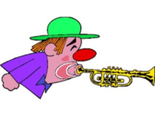 Sticker Custom Preview Image #053654 Entertainment Circus Carnival Clown Playing Trumpet2