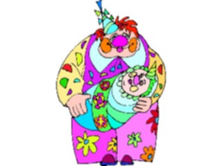 Sticker Custom Preview Image #053679 Entertainment Circus Carnival Clownwith Baby3
