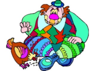 Sticker Custom Preview Image #053711 Entertainment Circus Carnival Clownwith Chicken