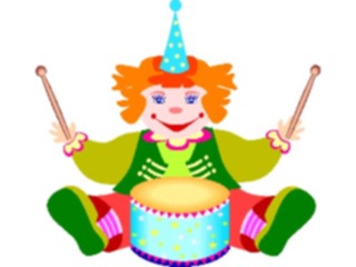 Sticker Custom Preview Image #053714 Entertainment Circus Carnival Clownwith Drum