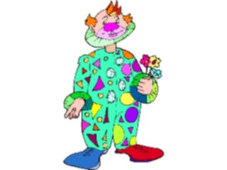 Sticker Custom Preview Image #053715 Entertainment Circus Carnival Clownwith Flowers