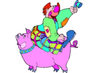 Sticker Custom Preview Image #053728 Entertainment Circus Carnival Clownwith Pig
