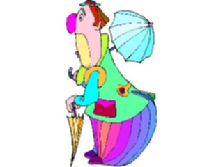 Sticker Custom Preview Image #053734 Entertainment Circus Carnival Clownwith Umbrella4