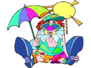 Sticker Custom Preview Image #053735 Entertainment Circus Carnival Clownwith Umbrella5