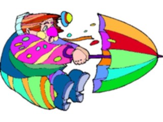 Sticker Custom Preview Image #053737 Entertainment Circus Carnival Clownwith Umbrella7