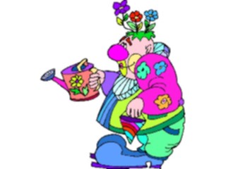 Sticker Custom Preview Image #053738 Entertainment Circus Carnival Clownwith Watering Can