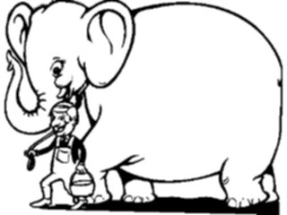 Sticker Custom Preview Image #053763 Entertainment Circus Carnival Elephant Trainer
