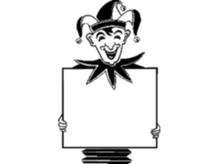 Sticker Custom Preview Image #053856 Entertainment Circus Carnival Jesterwith Sign