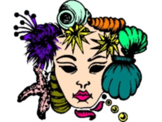 Sticker Custom Preview Image #053904 Entertainment Circus Carnival Maskwith Sea Shells