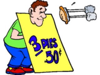 Sticker Custom Preview Image #053912 Entertainment Circus Carnival Pie Throwing