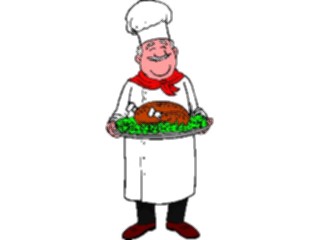 Sticker Custom Preview Image #054512 Entertainment Dining Chef Carrying Turkey