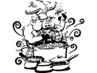 Sticker Custom Preview Image #054533 Entertainment Dining Chef Pig