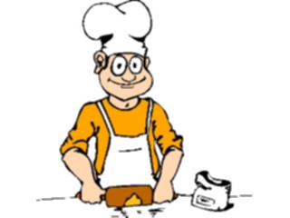 Sticker Custom Preview Image #054537 Entertainment Dining Chef Rolling Dough