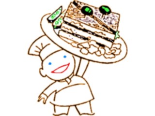Sticker Custom Preview Image #054540 Entertainment Dining Chef Servinga Sandwich