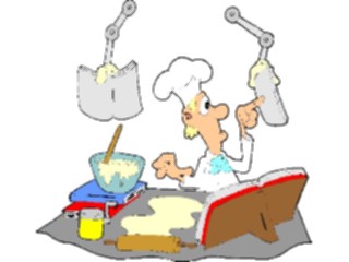 Sticker Custom Preview Image #054550 Entertainment Dining Chefwith Robot Arms