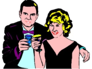 Sticker Custom Preview Image #054590 Entertainment Dining Couple Toasting1